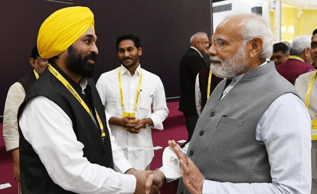 bhagwant mann with modi