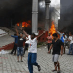 protest nepal fire