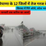 हरियाणा के 12 जिलों में तेज गरज के साथ बारिश
